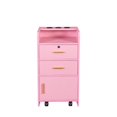 thumbnail image 5 of Tcbosik Wall Mount Salon Station Hair Styling, Barber Salon Stations with a Storage Cabinet, 2 Drawers and 3 Hair Dryer Holders for Hair Stylist Beauty Spa Equipment, Pink, 5 of 9