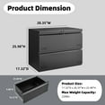 thumbnail image 3 of 2 Drawer File Cabinet, File Cabinets for Home Office, Printer Stand, File Cabinet with Lock, Lateral Filing Cabinet for A4/Letter/Legal Size File Folders, Assembly Required(Black), 3 of 9