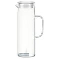 thumbnail image 2 of 1 Pcs Glass Pitcher with Lid, 1L Water Carafe with Handles Hot Cold Beverage Water Jar Glass Jug for Tea Juice Milk Coffee Iced Beverage (C), 2 of 9