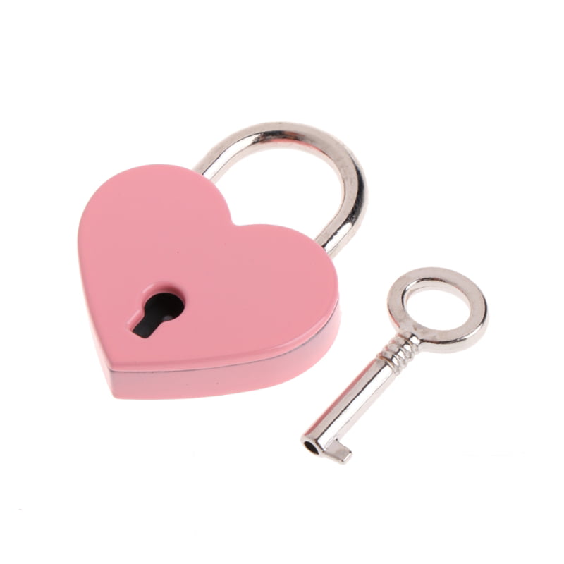 Heart Shaped Lock Antique Style Mini Archaize Padlocks Suitcase Lock With Key 