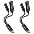 thumbnail image 1 of 2X Adaptador de Conector de Auriculares USB C A 3,5 mm 2 En 1, Cable de Audio con Carga Rápida PD 60W para Galaxy S21 S20 Ultra S20 Negro, 1 of 5