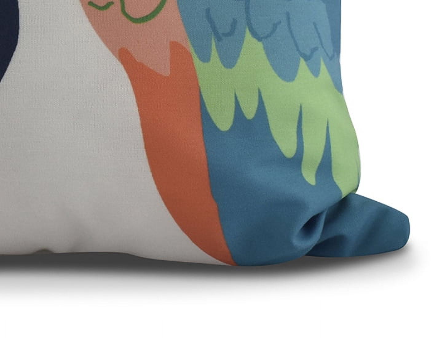 Simply Daisy, 20 x 20 Inch, Macaw Close Up, Animal Print Pillow, Orange