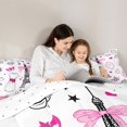 thumbnail image 5 of Feelyou Cartoon Eiffel Tower Bedding Comforter Set, Pink Fashion Women Twin Comforter Sets, Princess Bowknot Dress Reversible Bedding Set, Luxury Bedroom Decor, 2-Piece, 5 of 8