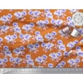 thumbnail image 2 of Soimoi Orange Modal Satin Fabric Flower & Leaves Watercolor Print Fabric by the Yard 42 Inch Wide, 2 of 3