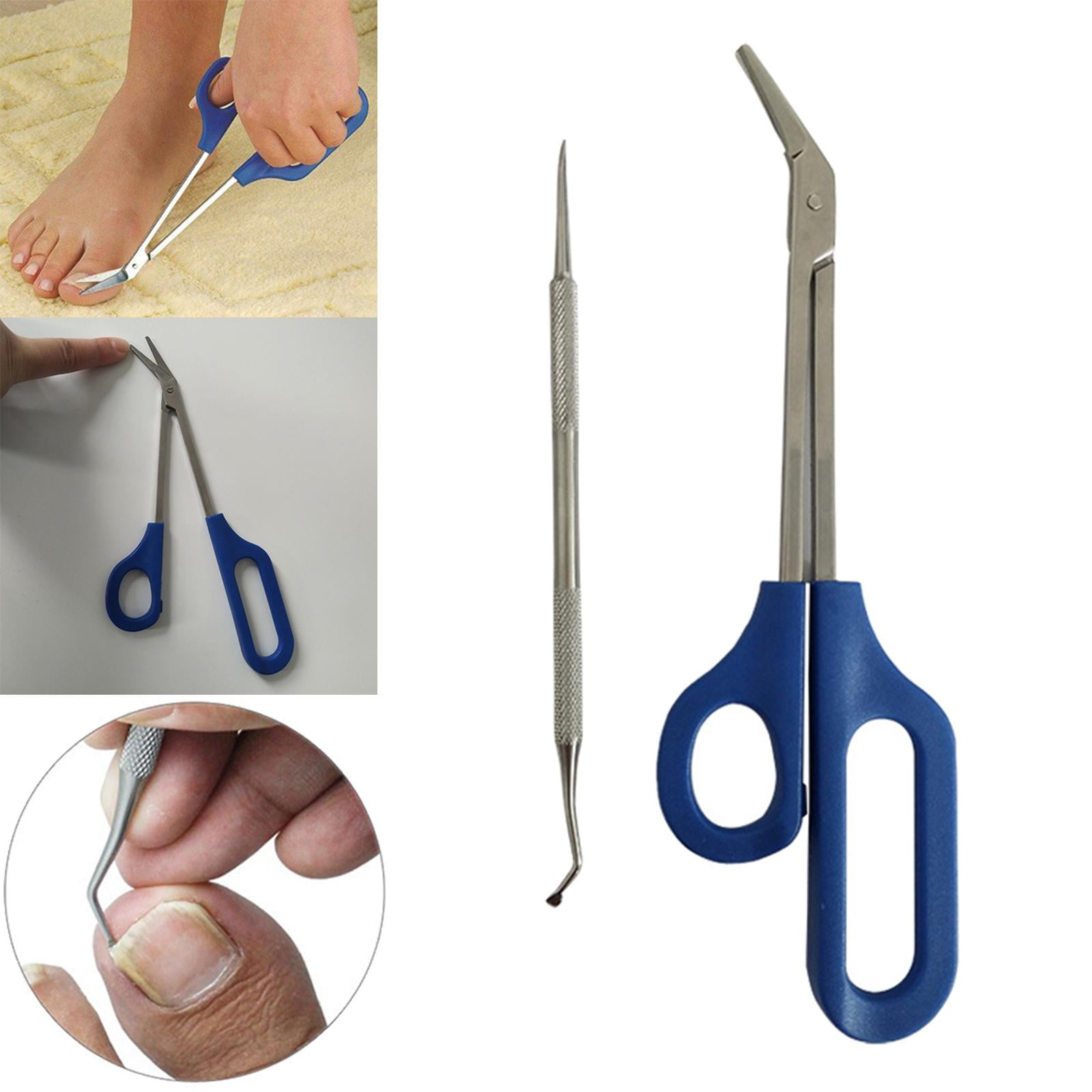 Long Handled Toenail and Clippers for Thick Nails Set Easy Ergonomic Elderly Cuticle, Long