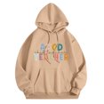 thumbnail image 4 of Women's Hoodies & Sweatshirts Unisex Autumn and Winter Subject Teacher Letter Print Long Sleeve Pocket Hooded Sweatshirt for Daily Wear, 4 of 4
