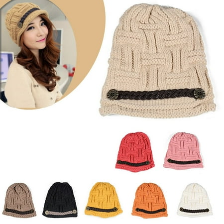 - Be My Beanie Soft Wool Beanie Cap With Vegan Leather Trim