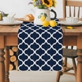 thumbnail image 5 of Table Runner Geometric Morocco Pattern Table Decoration for Kitchen Dinning Navy Blue Abstract Table Decoration for Indoor Outdoor Party Wedding Decor 13x90 Inch, 5 of 7