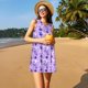 thumbnail image 3 of Fotbe Violet Vestido de Verano sin Mangas para Mujer – Vestido Midi Línea A, Estilo Camiseta Floral, Vestido Playero Casual y Fluido, 3 of 7