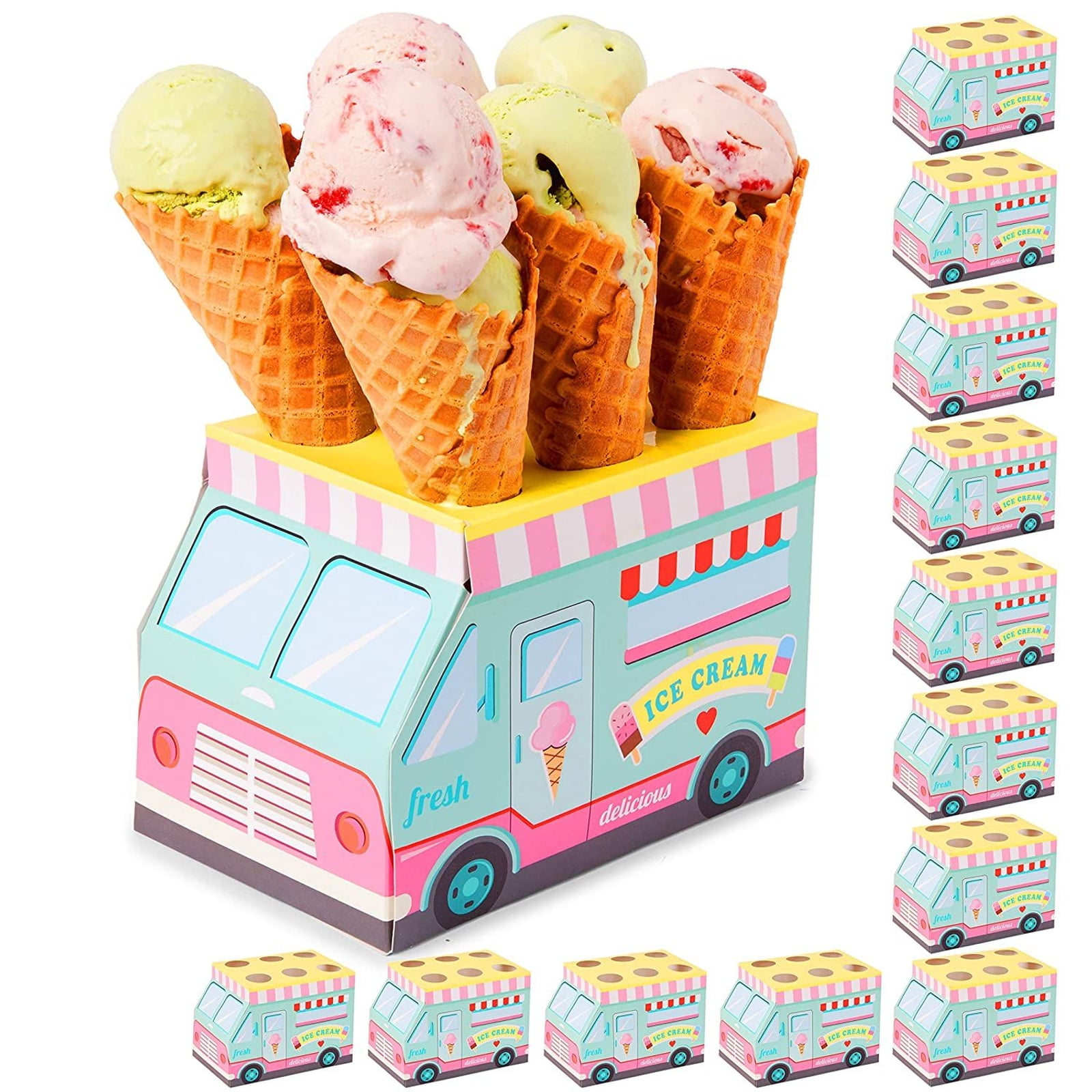 16-Slots Ice Cream Cone Holder Counter Top Display Stand Chip Cone Holder 
