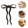 thumbnail image 3 of Unique Bargains 1 Pc Chignon Pin Bow Wave Hair Hairpin for Women Reddish Brown, 3 of 5