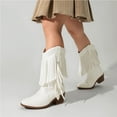 thumbnail image 5 of DREAM PAIRS Girls Cowboy Boots with Tassel Fringe Western Cowgirl Boots Stylish Comfortable Pull-On Design for Kids & Toddlers, 5 of 6