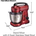 thumbnail image 4 of Hamilton Beach 63395 Batteur sur Socle, Rouge Métallique, 4 of 4