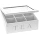 thumbnail image 2 of Caja de té de madera, caja de té en blanco, caja de té con compartimentos 9, caja de bolsitas de té grande, blanco Ormromra LKX-0715, 2 of 8