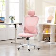thumbnail image 2 of HOMCOM Ergonomic Office Chair with 4D Lumbar Support, Headrest, Pink, 2 of 10