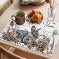 thumbnail image 3 of Gray Rabbits Placemats Set of 6, Cotton Pine Fruit Home Sweet White Wood Grain Non-Slip Place Mats Washable Table Mats for Kitchen Dining Table Decorations Indoor/Outdoor, 3 of 9