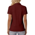 thumbnail image 4 of Women's Polo Shirts Cotton 3-Button Short Sleeve Collared Tops Summer Cool Shirt Uniform Casual Shirts, 4 of 6