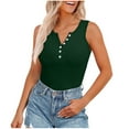 thumbnail image 2 of Htigea Clearance Womens 2025 Tank Tops 2 Pack U Neck Summer Sleeveless Tops Loose Fit Button Casual Henley Shirts Fall Savings Green,L, 2 of 6
