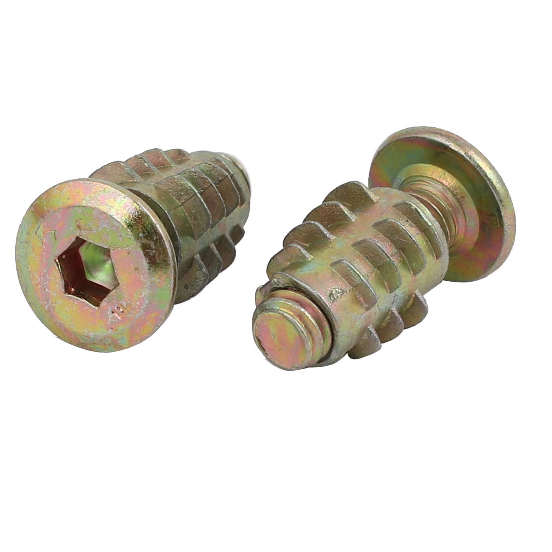 10pcs Furniture Connecting Fitting M6x20mm Hex Socket Drive Bolt w Wood ...