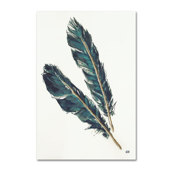 Trademark Fine Art 'Gold Feathers III Indigo' Canvas Art by Chris Paschke