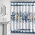 thumbnail image 6 of Navy Blue Starfish Coastal Bathroom Shower Curtain, Ocean Beach Coral Nautical Waterproof Washable Soft Bath Curtain for Bathtub Decor with 12 Hooks&Grommet, 72x72 Inch, 6 of 9