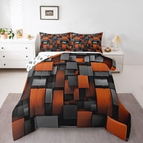 Castle Fairy Vintage Geometric Checkered Twin Comforter Sets,Retro Plaid Grid Bedding Set