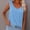 *Light Blue, variant on ClodeEU Women's Waffle Knit Crewneck Sleeveless Tank Top ,Solid Color Casual Cami Army Green,Women's Plus L