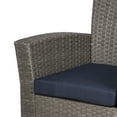 thumbnail image 6 of WestinTrends 4pc Outdoor Furniture Conversation Sofa Set with Loveseat, Cofee Table and Cushions, All Weather UV Resistant Rattan Wicker Patio Chairs, Gray/Navy Blue, 6 of 7