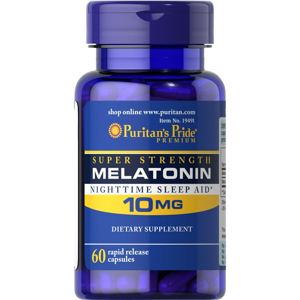 Puritans Pride Super Strength Melatonin Rapid Release Capsules, 10 Mg