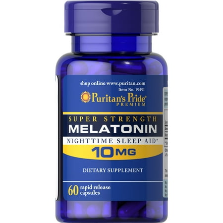 Puritans Pride Super Strength Melatonin 10mg Rapid Release Capsules (Best Natural Melatonin Supplement)