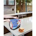 thumbnail image 4 of Fsddascl American Flag Small Toaster Cover 2 Slice, Kitchen Appliance Covers, Country Eagle Independence Day Blue Red Toaster Oven Cover with Loop, Bread Machine Cover Polyester Dust Cover, 4 of 5