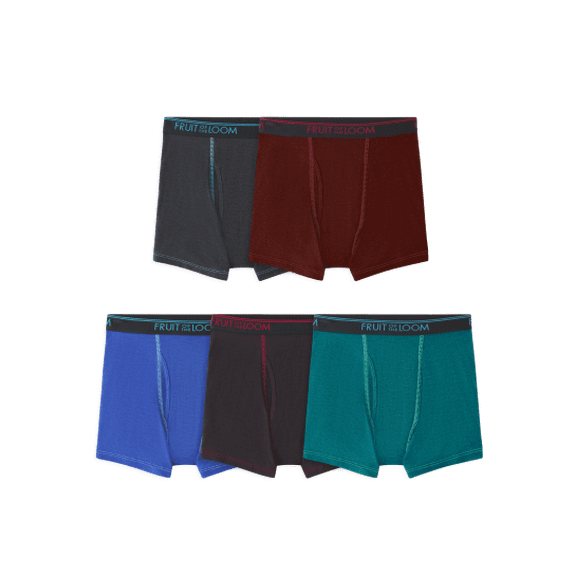 Fruit of the Loom 5Pack Boys Assorted ComfortSoft Boxer Briefs Underwear XL