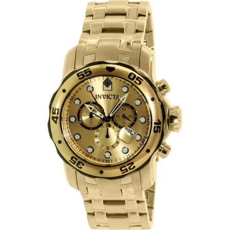 - Invicta Men's Pro Diver 80070 Gold Stainless-Steel Swiss Chronograph Dress Watch