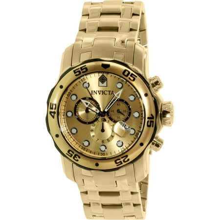 Invicta Men's Pro Diver 80070 Gold Stainless-Steel Swiss Chronograph Dress (Best Swiss Watches For Men)