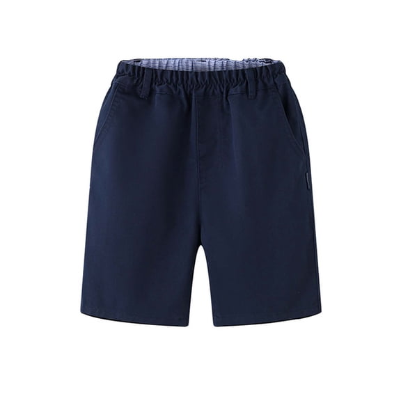Little Boys Shorts Summer Athletic Everyday Bottoms Boy'S Summer Khaki Shorts Pants Casual Elastic Waistband Formal School Pants Children Teenagers Lightweight Breathable.,Navy,130/(7-8 Years)