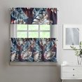thumbnail image 2 of Tropical Palm and Floral Kitchen Curtains Set 3 Piece, 27.5x24 Inch Polyester Window Panels for Summer Coastal Style, 2 of 6