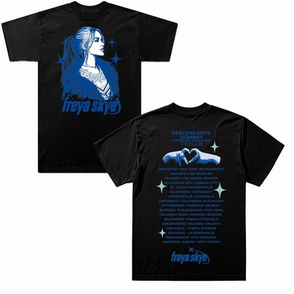 Freya Skye 2025 World Tour T-shirt Summer Unisex Short-sleeved Fashion Y2K Casual Stylish Design Tee