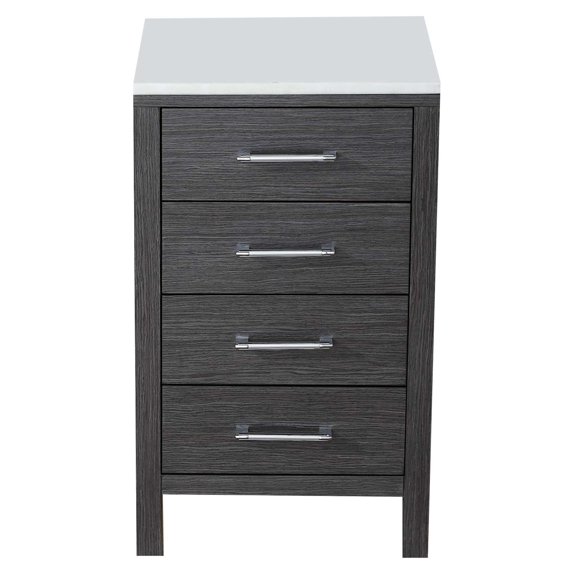 VIRTU USA Dior 18-inch Side Cabinet with Top Options Charcoal Grey