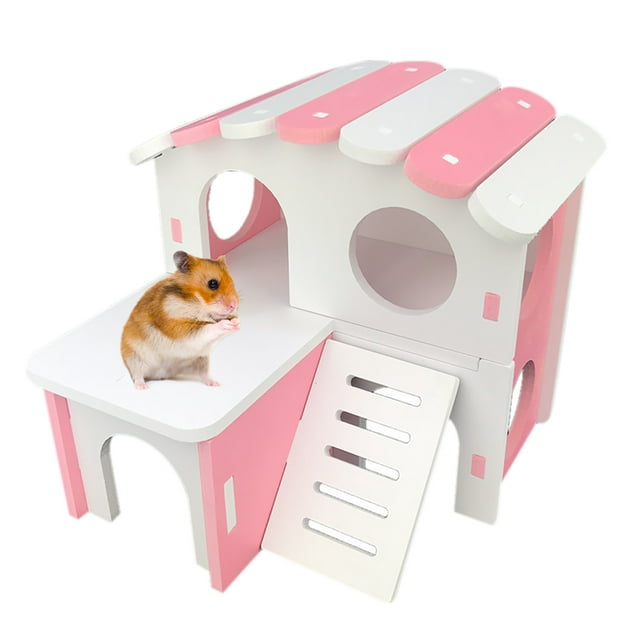 Hamster House Plastic DIY Double Layer Small Animal Hideout Hamster Play Hut