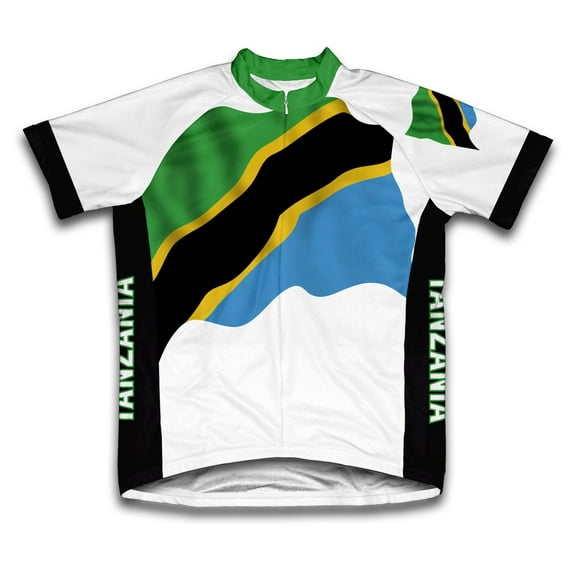 Tanzania Flag Short Sleeve Cycling Jersey for Men - Size XL