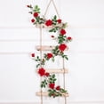 thumbnail image 2 of Guirnalda de flores artificiales, enredadera de rosas falsas, arte colgante, arreglo floral de 6 pies para Rojo 9cm, 2 of 9
