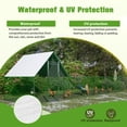 thumbnail image 5 of Large Metal Chicken Coop Run Backyard Hen House Poultry Habitat Cage Walk in Chicken Run with Waterproof & Anti-UV Cover, Outdoor Cage Peak Hen House for Yard Farm, 313.03x80.67x80 in., 5 of 8