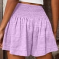 thumbnail image 7 of Casual Shorts for Women Summer Smocked High Waisted Lightweight Wide Leg Flowy Beach Shorts Cover Up, 7 of 7