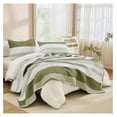 thumbnail image 4 of TiaGOC California King Quilt Set - Olive Lightweight Soft Quilt Cal King - Olive Green Bedspread California King Size - Bedding Coverlet for All (Includes 1 Quilt, 2 Pillow Shams), 4 of 8