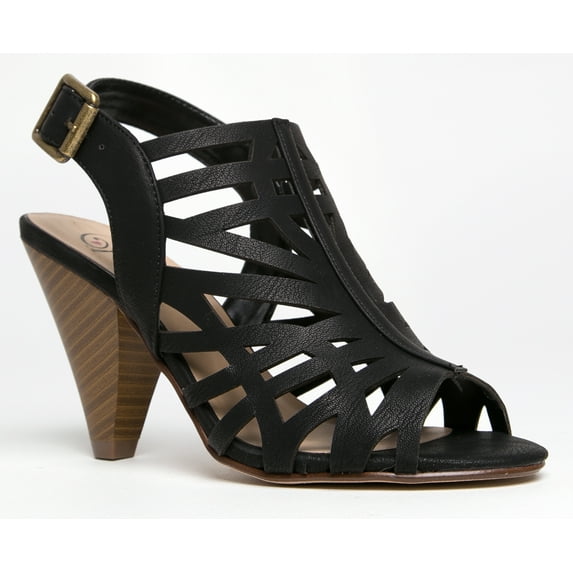 Delicious BOLDEN Cut Out Slingback Heeled Sandal