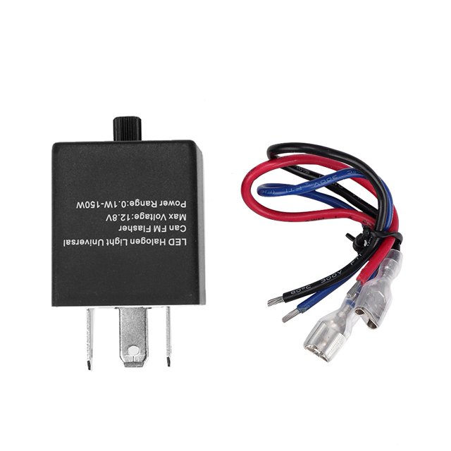 Motocycle 3 pines relé de frecuencia ajustable LED intermitente luz intermitente