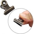 thumbnail image 3 of 100pcs Metal Hinge Clip, Small Bronze Bulldog Clip with Hole for Photo, Bag Tag, Store, Office, Paper and Price Tag (0.87"/22mm), 3 of 5