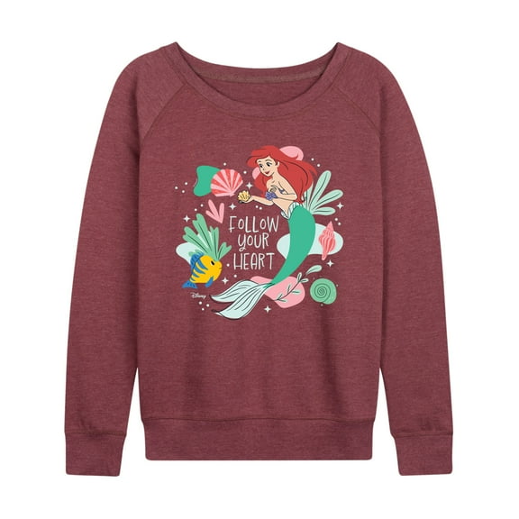 Disney - Follow Your Heart Ariel - Women's Lightweight French Terry Long Sleeve Shirt