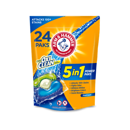 ARM & HAMMER plus OxiClean 5-in-1 Power Paks, 24 Count (Packaging may vary)