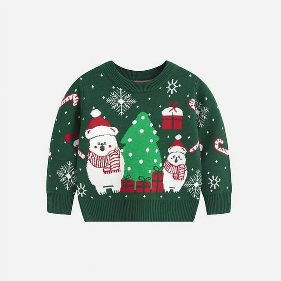 Lollipie Kids Christmas Sweater for Toddler Girls Boys Holiday Pullover Sweatshirts Top